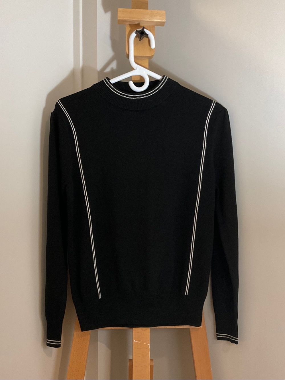 Buttercloth Women's Opulence Crewneck Sweater with White Contrast Stitching